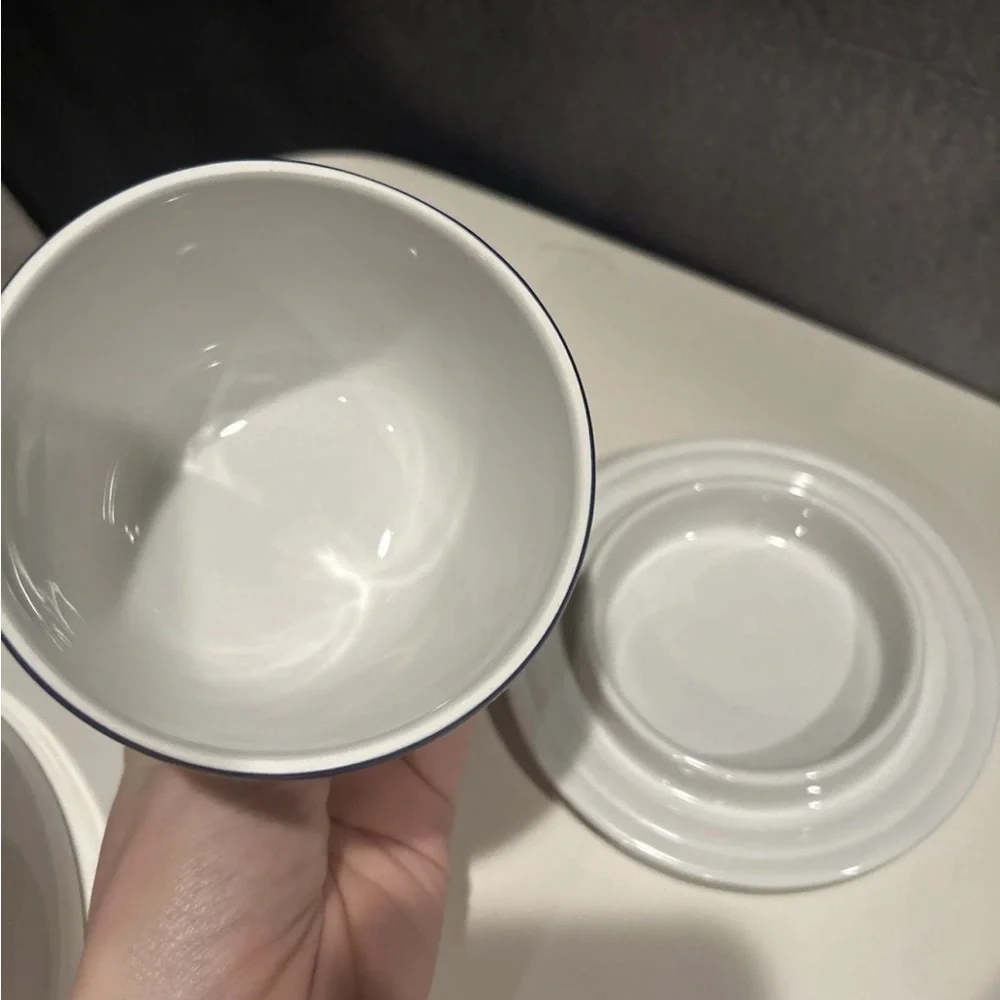 Williams Sonoma White Ceramic French Labeled serveware Set- 2012